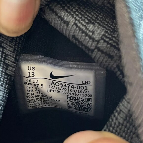 Nike Alpha Menace Elite 2 Black‎ Football Cleats (AO3374-001) Men Size 13 - Picture 10 of 10